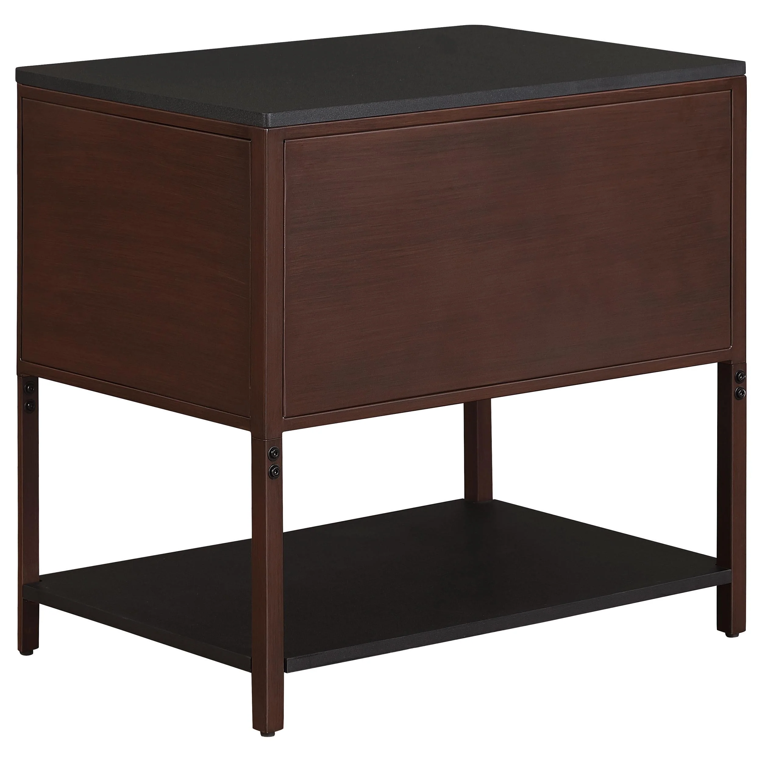 Zimmerlee Rust Brown 2-Drawer Side Table with Shelf - Image 5