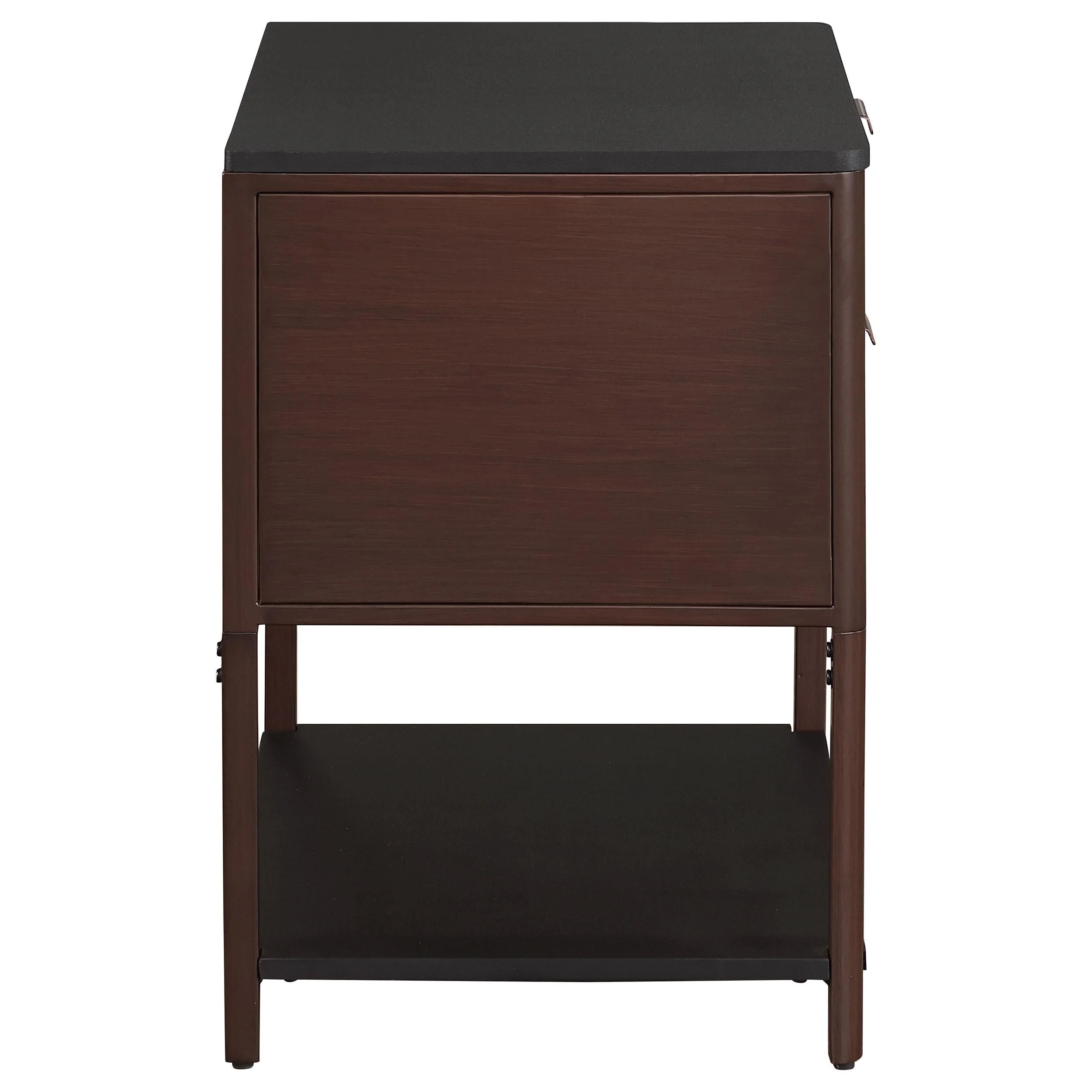 Zimmerlee Rust Brown 2-Drawer Side Table with Shelf - Image 7