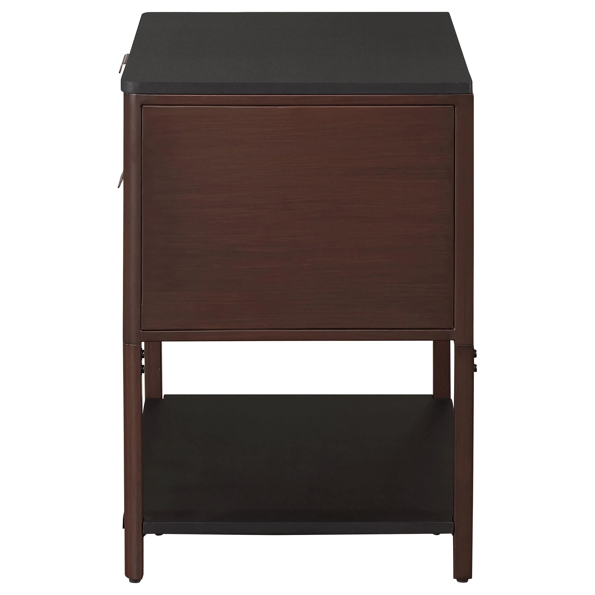 Zimmerlee Rust Brown 2-Drawer Side Table with Shelf - Image 8