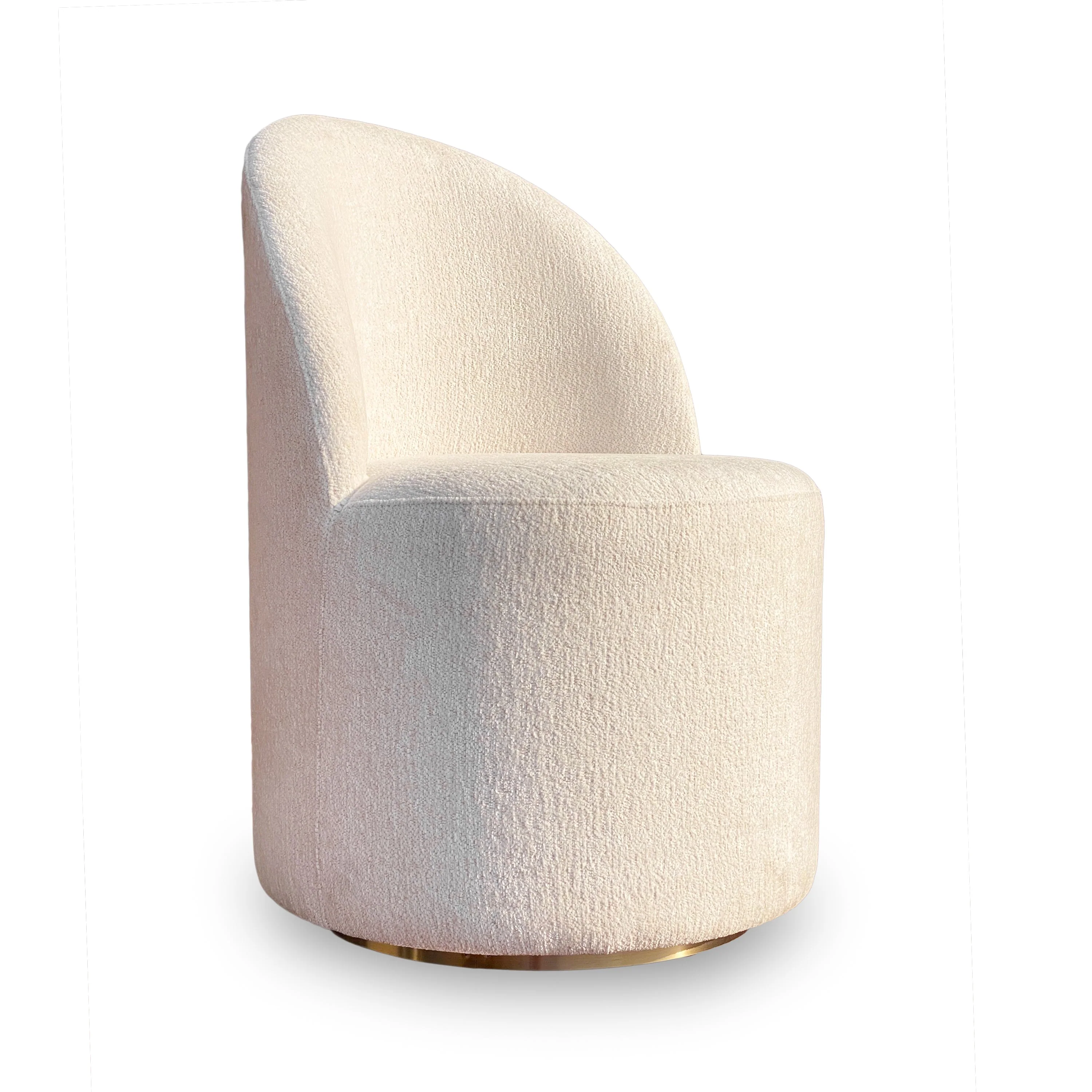 Zinnia Fully Upholstered Swivel Chair in Dune Chenille - Image 3