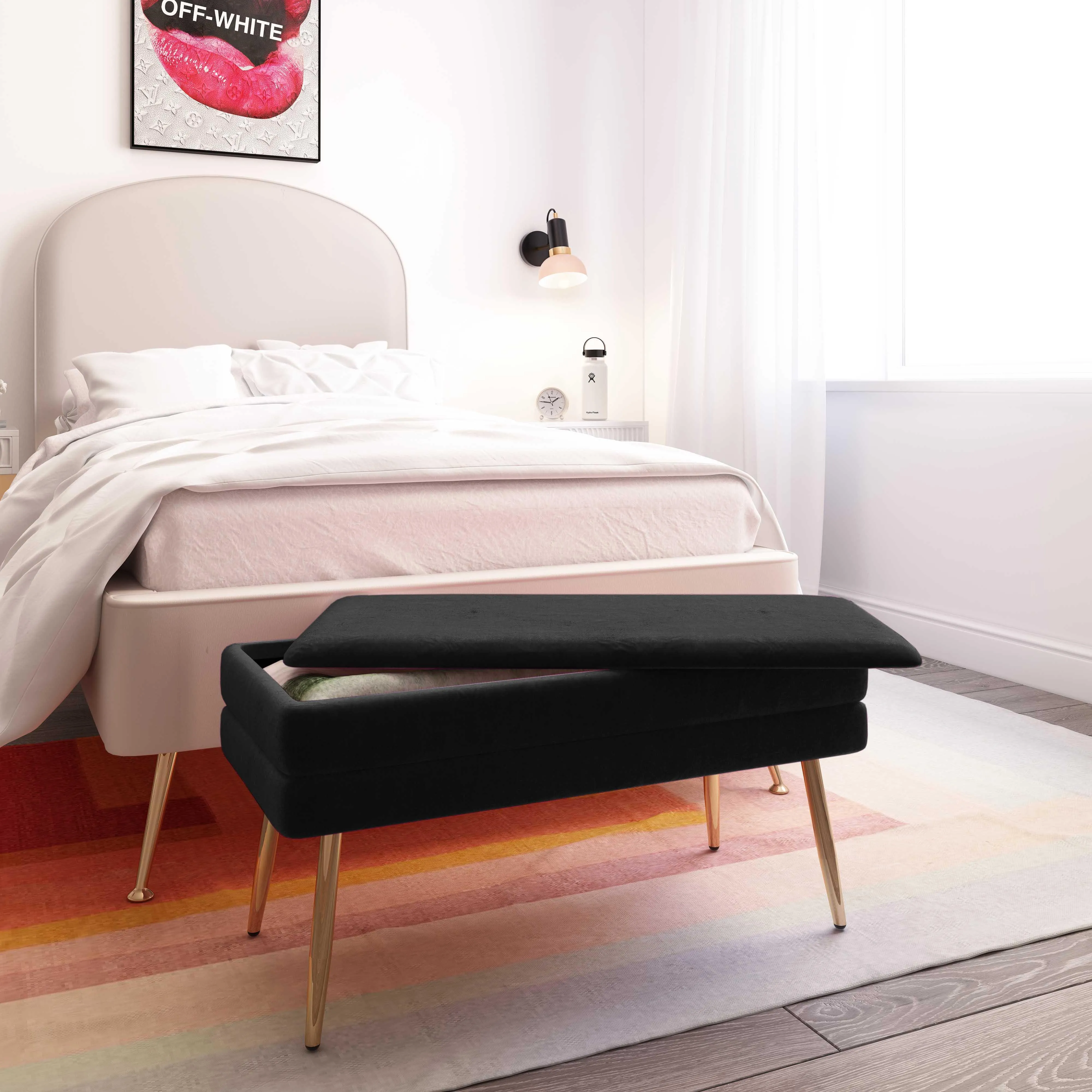Ziva Velvet Storage Bench - Image 26