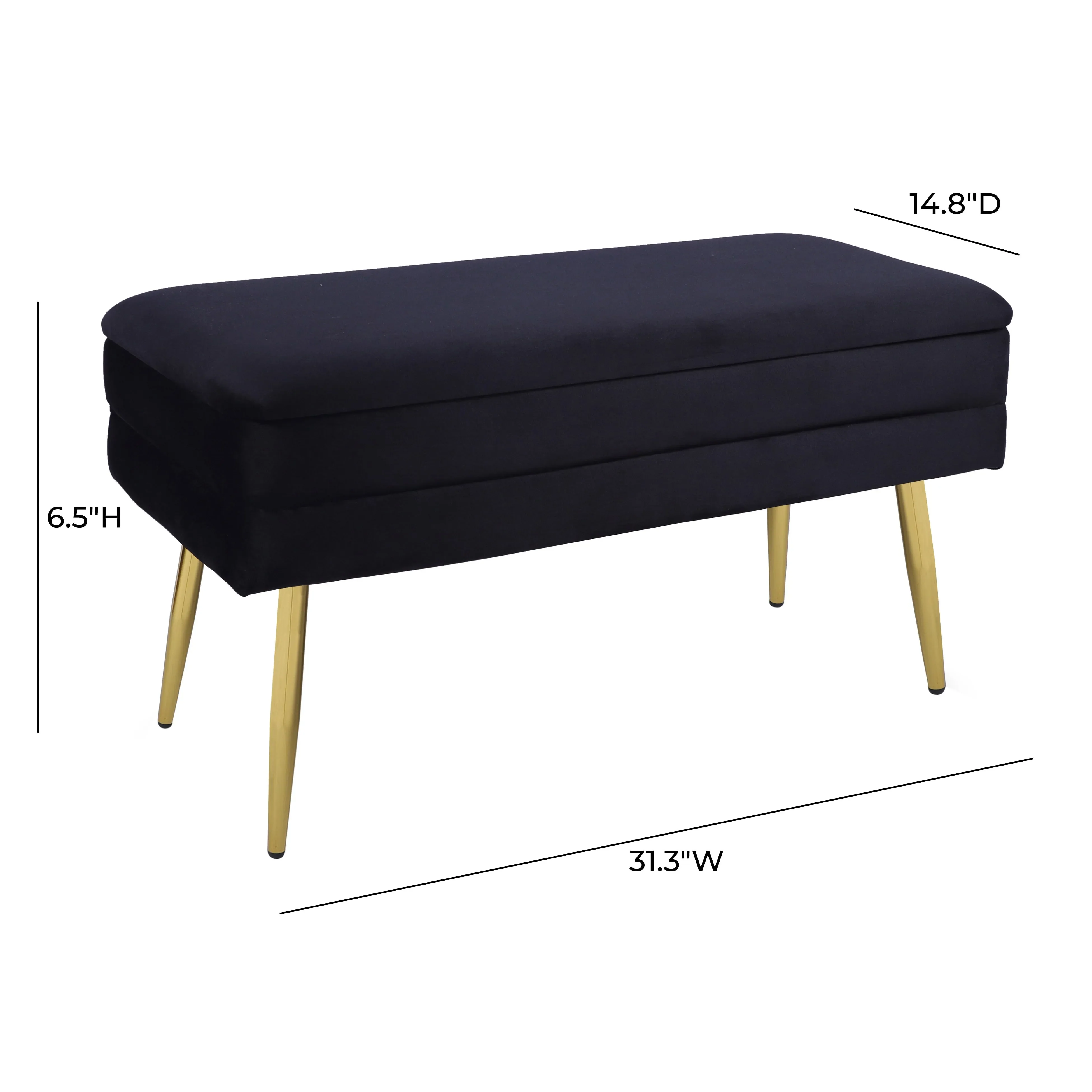 Ziva Velvet Storage Bench - Image 30