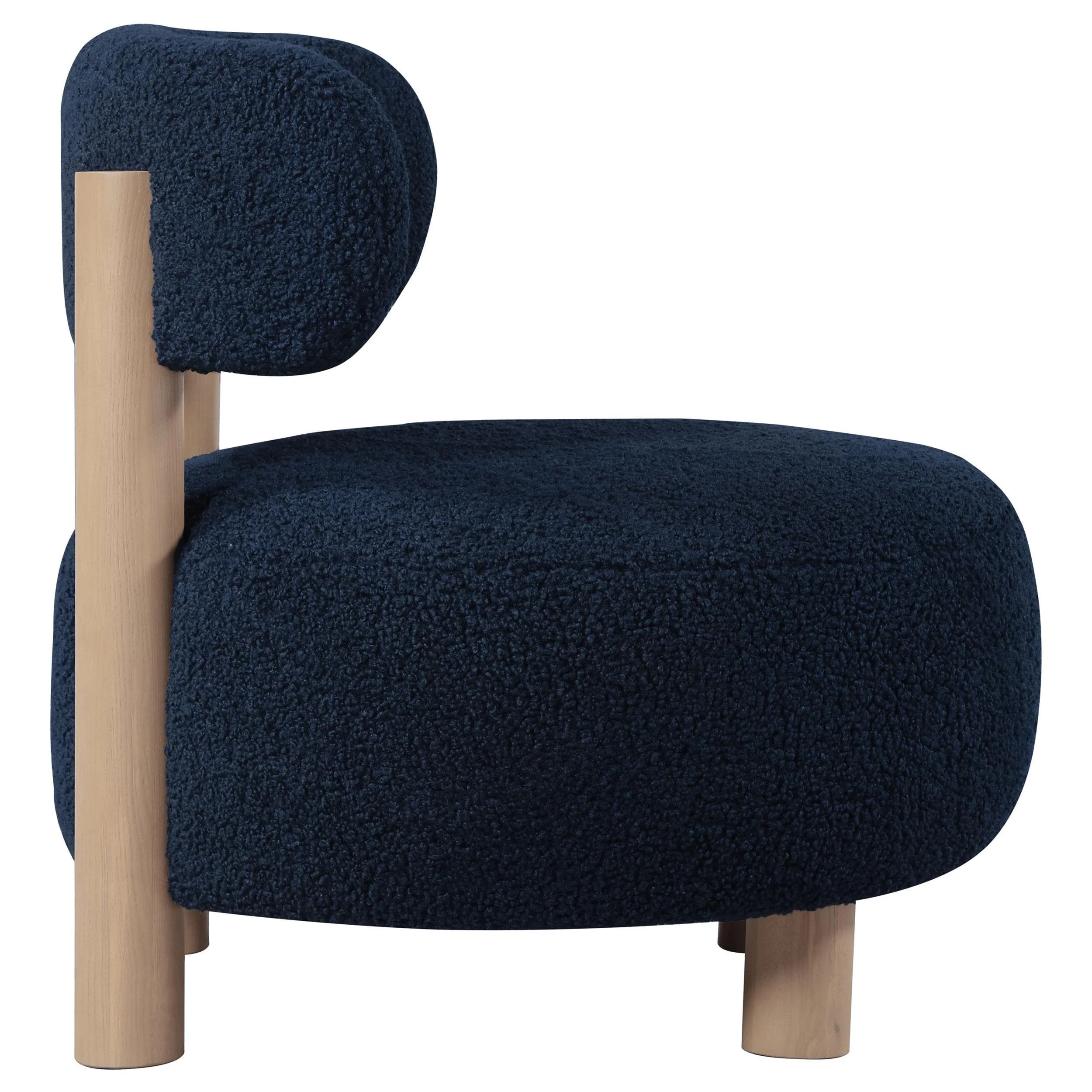 Zonie Blue Boucle Upholstered Barrel Back Accent Chair - Image 9