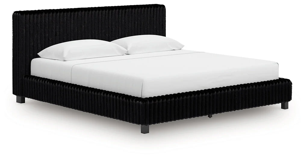Zuraleus Black King Upholstered Bed