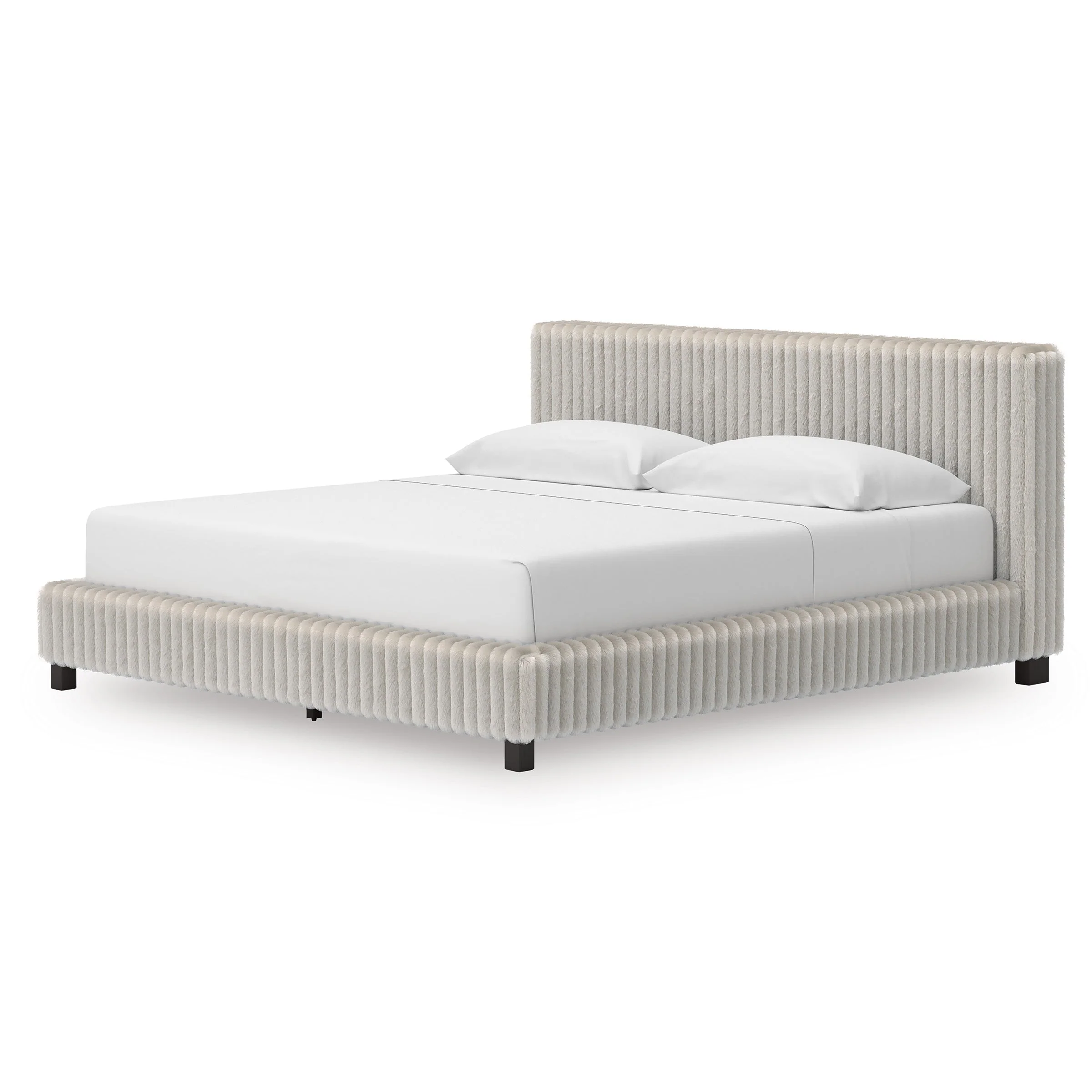 Zuraleus White Upholstered Platform Bedroom Set - Image 2